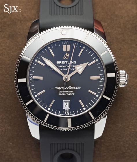 breitling superocean heritage ii 46mm silver dial black|breitling superocean heritage ii chronograph.